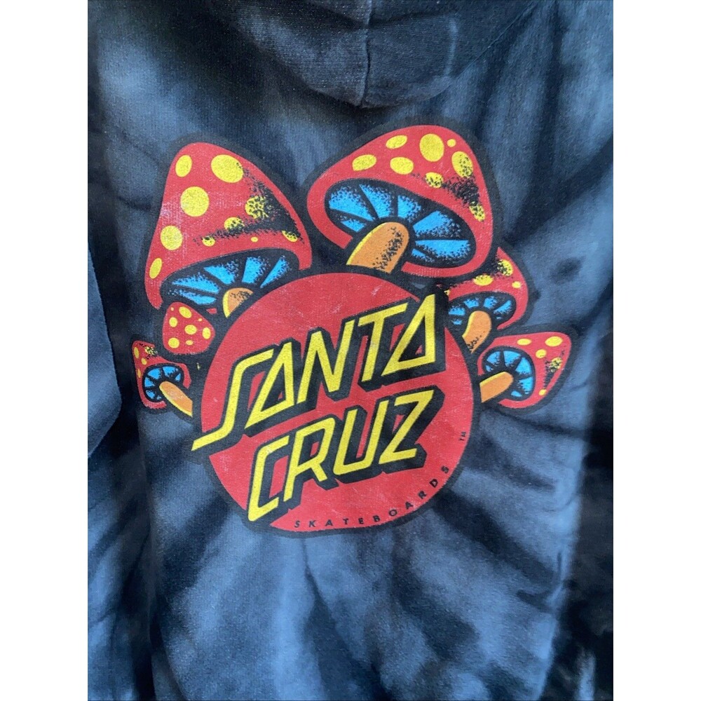 Vintage Santa Cruz Skateboard Sweater Mushroom Men Tie Dye Hoodie Y2K 90s Surf - Picture 9 of 9